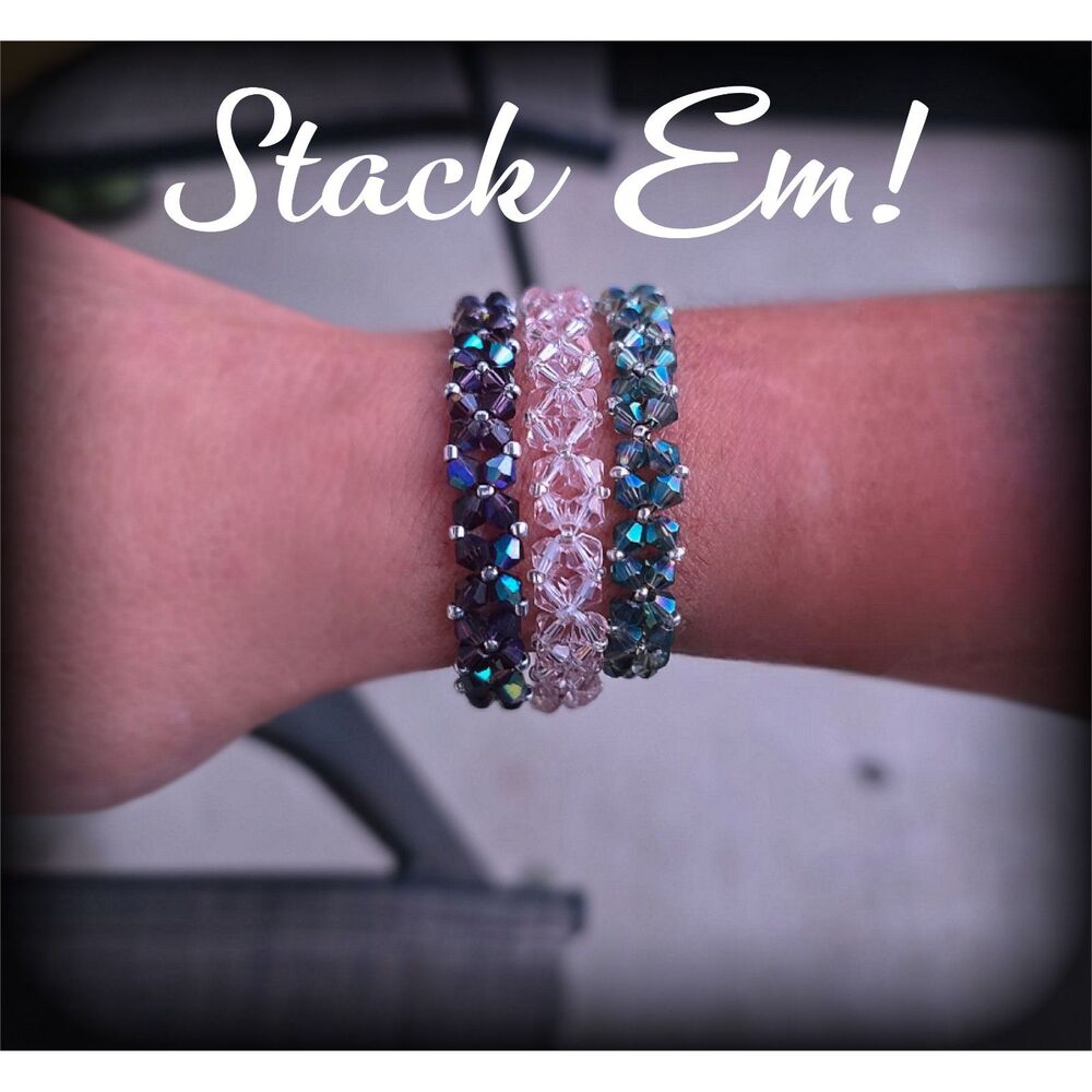 New Handmade Sparkly Crystal Friendship Bracelet Stackable Beaded Gift